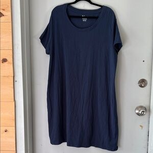 Natural Reflections Navy Short Sleeve Tee Shirt Dress